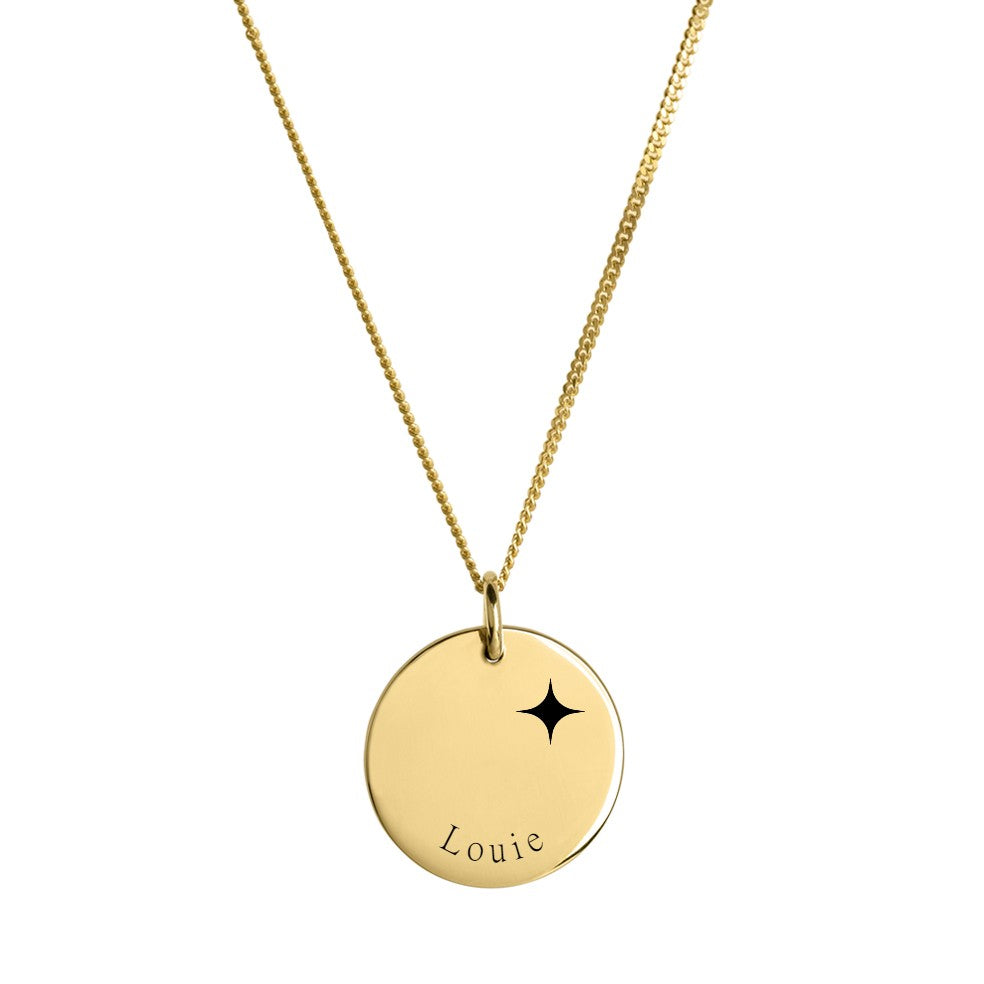 Children's Name Necklace with star - One name