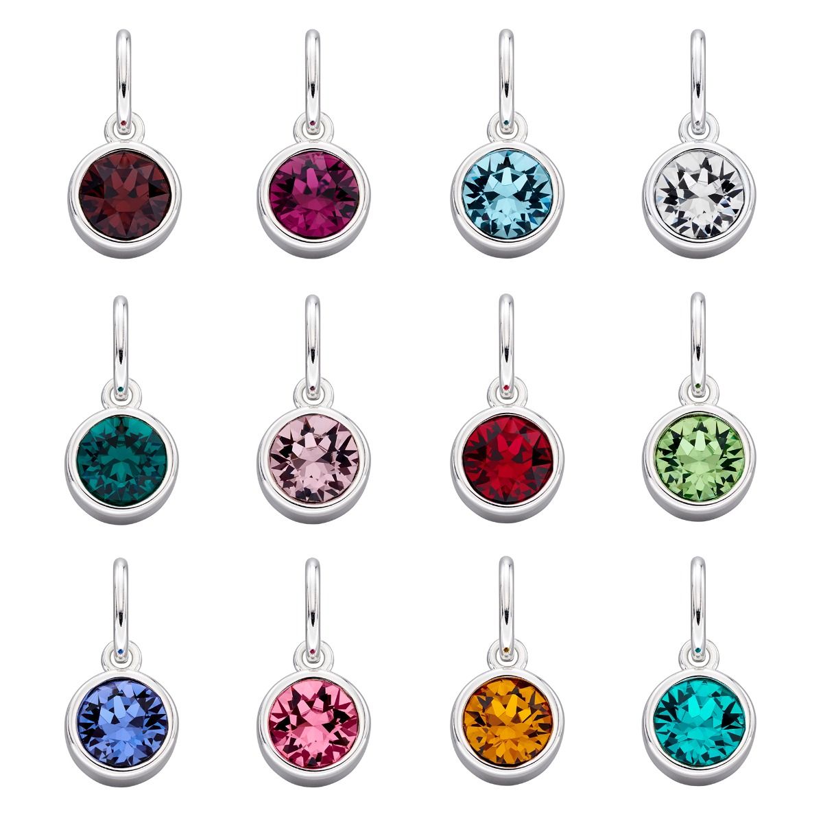 Silver birthstone charm