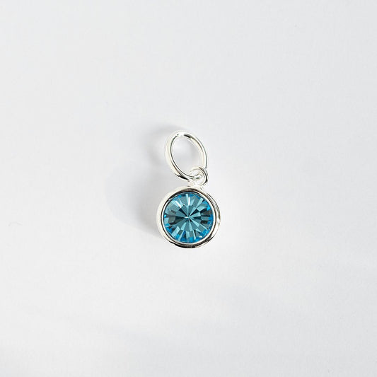 Silver aquamarine charm