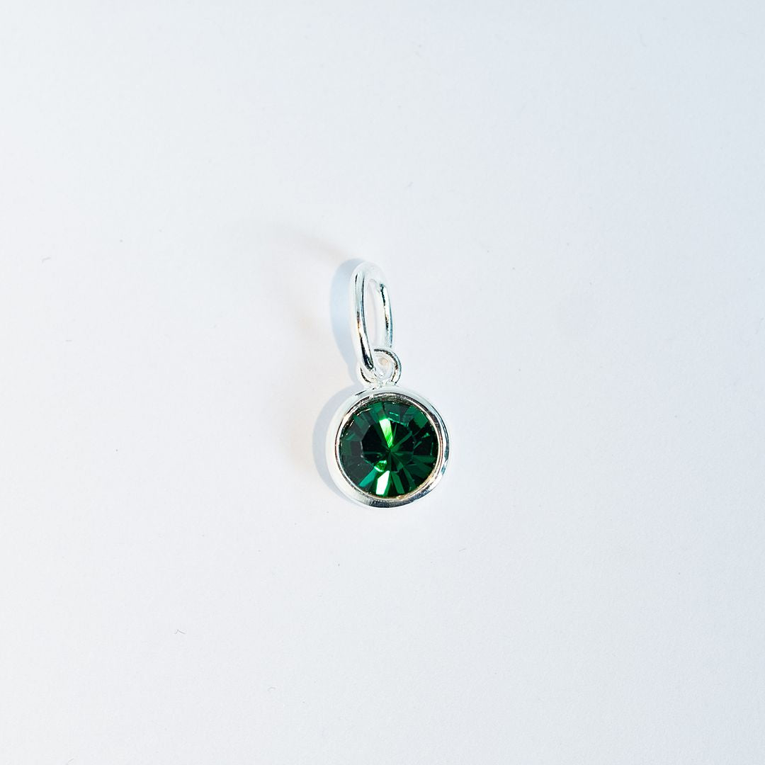 Silver emerald charm