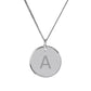 Initial Disc Pendant in Sterling Silver - 15mm