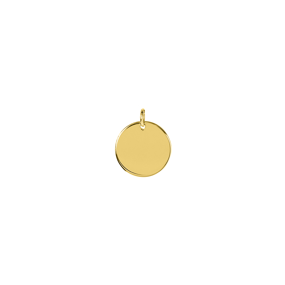 Disque de 15 mm en argent ou en or (chaîne non incluse)