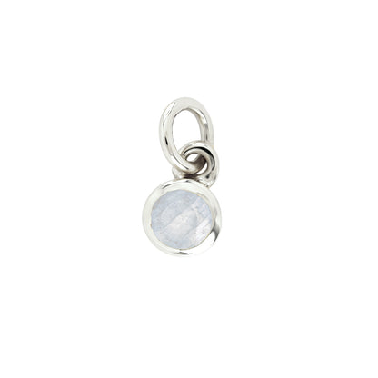 9ct white gold moonstone birthstone charm