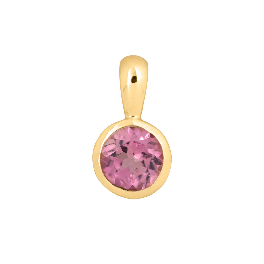 9ct Gold Pink Tourmaline Birthstone Charm