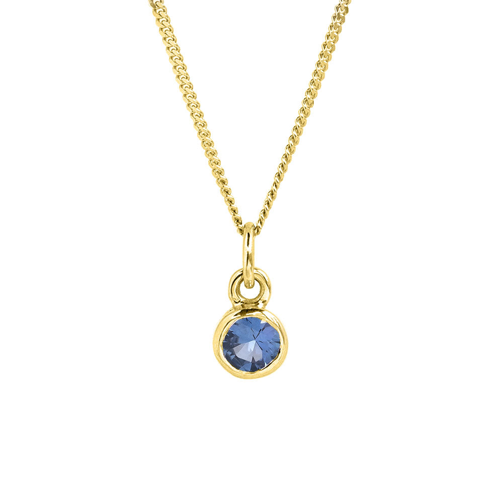9ct Gold Sapphire Birthstone Charm on a Chain